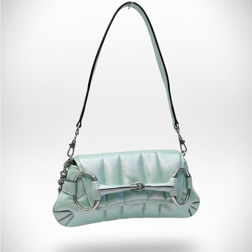 Gucci Horsebit Chain Iridescent Leather Shoulder Bag